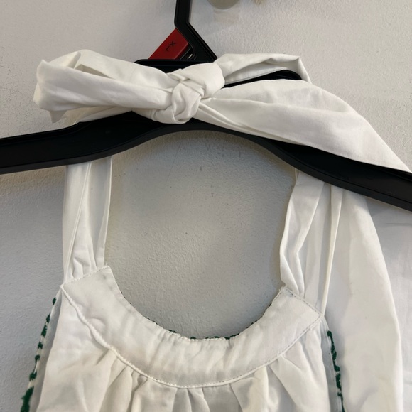 MILLY Hayden Scallop Eyelet Dress in White & Green - Picture 12 of 16